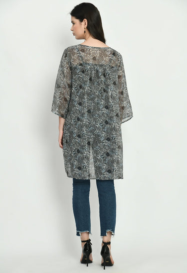 Floral Printed Georgette Shrug - RueCollections